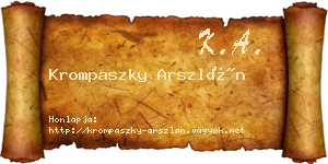 Krompaszky Arszlán névjegykártya